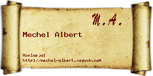 Mechel Albert névjegykártya